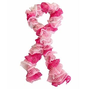 Vintage y2k pink ruffled sparkly scarf